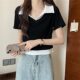 plus size Fake Two-piece Shirt French Style Chubby Shoulder Short-sleeved Shirt Women's Clothing Chubby Western Style Unique Chic Casual All-match Top