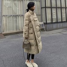棉衣女冬季中长款韩版宽松过膝羽绒棉服加厚棉袄休闲设计感外套潮
