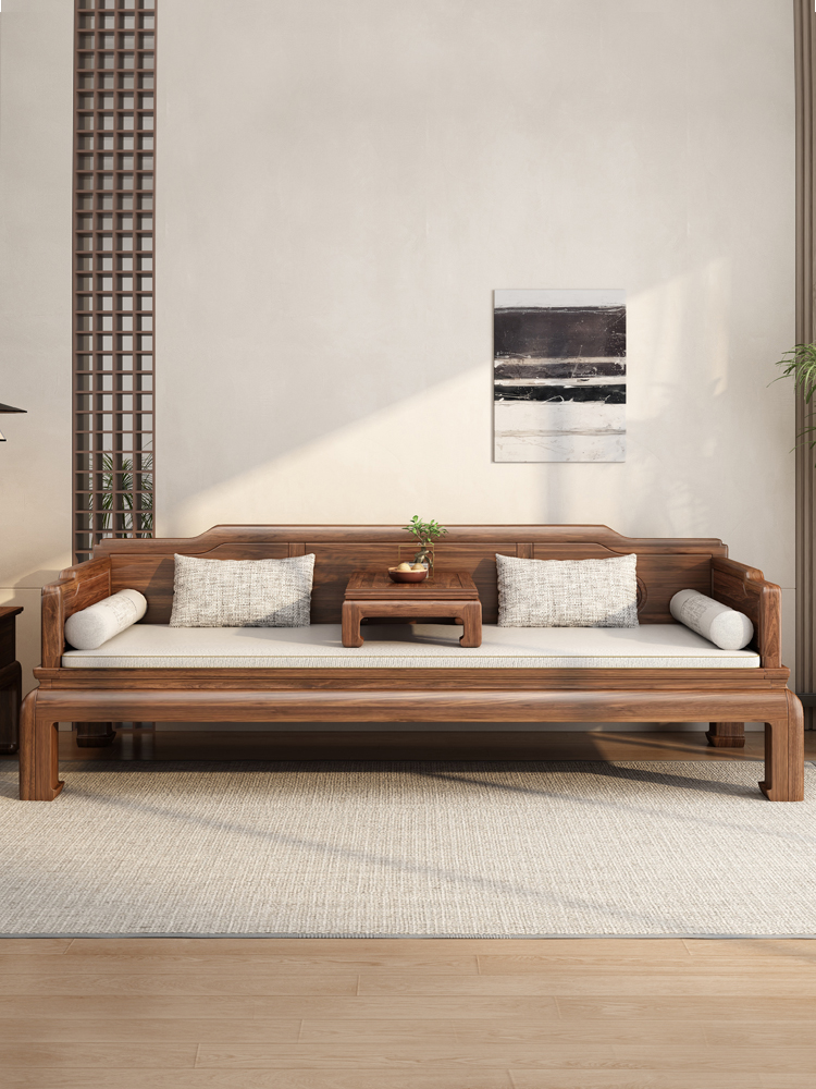 ♔ 2025 New Model Luohan Bed, Luohan Chair Couch, New Chinese Style, Living Room-Less Design, Luohan Sofa, Solid Wood Dual-Purpose Sliding Bed