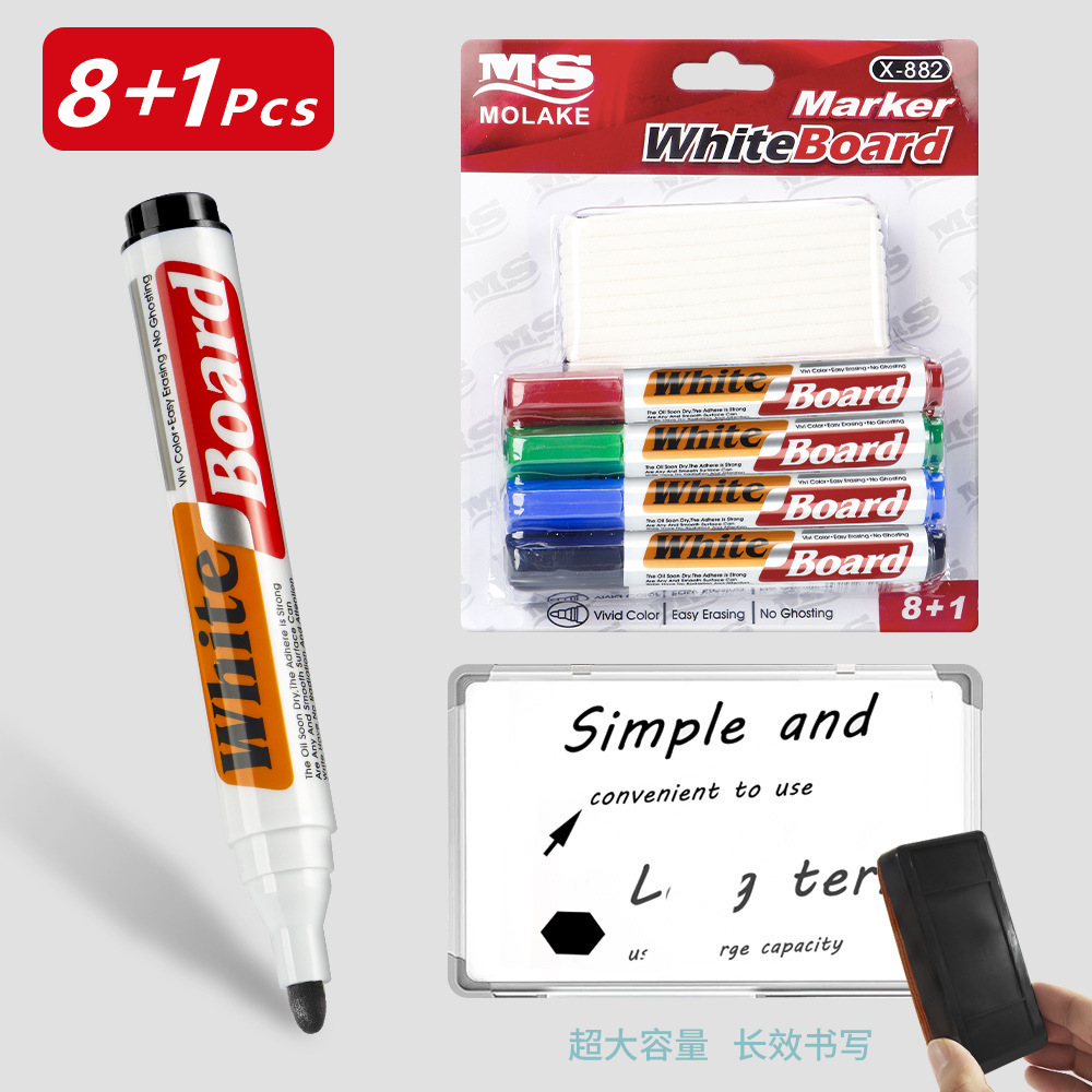 Tarjeta transfronteriza de cuatro colores con bolígrafo de pizarra con papelería borrable para sala de conferencias de enseñanza especial