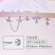 316L titanium steel copper gold-plated micro-inlaid zirconium ear bone nail pink wings love earrings piercing jewelry ear stud