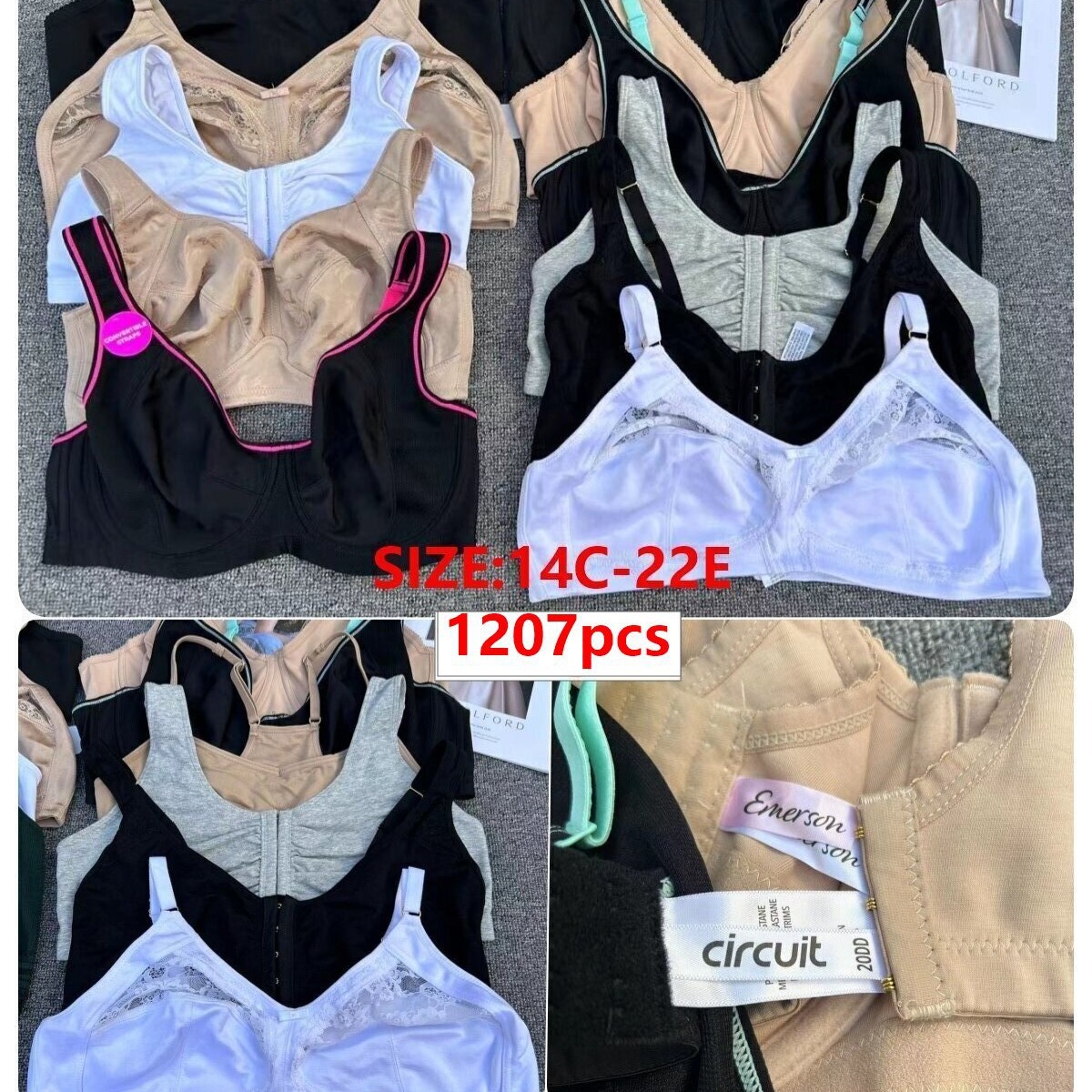Comercio exterior transfronterizo bajo precio liquidación de procesamiento sujetador ropa interior de vaca grande taza de algodón delgada transpirable sexy encaje transparente image 1