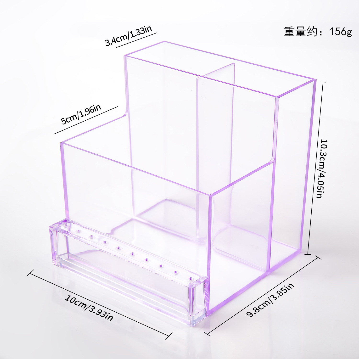 Caja de almacenamiento para brocas de uñas de 30 orificios, estante de almacenamiento para cepillos de limpieza desmontable, expositor de brocas para uñas a prueba de polvo.