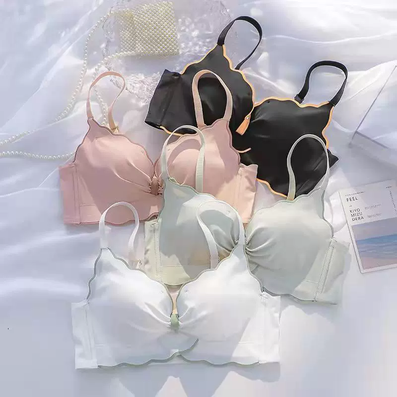 Latex thin underwear, push up bra for students, wireless bra