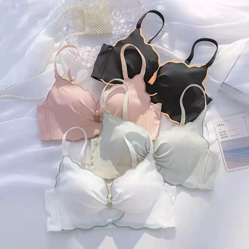 Latex thin underwear, push up bra for students, wireless bra
