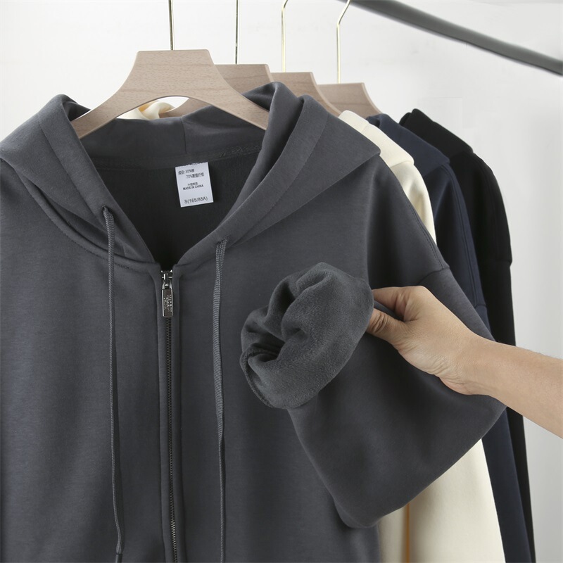 600g heavy super soft silver fox velvet hooded metal zipper sweater men's fleece-lined warm cardigan coat women's fashion brand 600g heavy super soft silver fox velvet hooded metal zipper sweater men's fleece-lined warm cardigan coat women's fashion brand