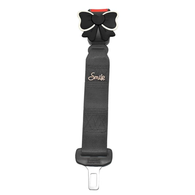 Suitable for Pregnant Women Driving, Car seat belt - white-edge-black-bow-black-retainer