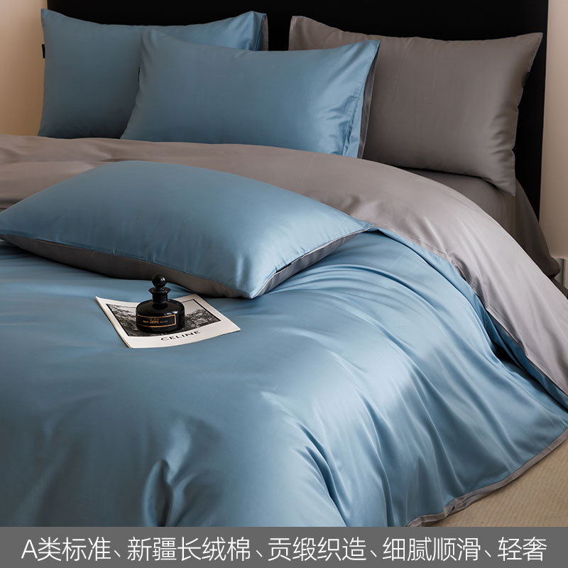 High-end 100S Xinjiang algodón cama de lana larga cuatro piezas de algodón sábanas cubierta cama