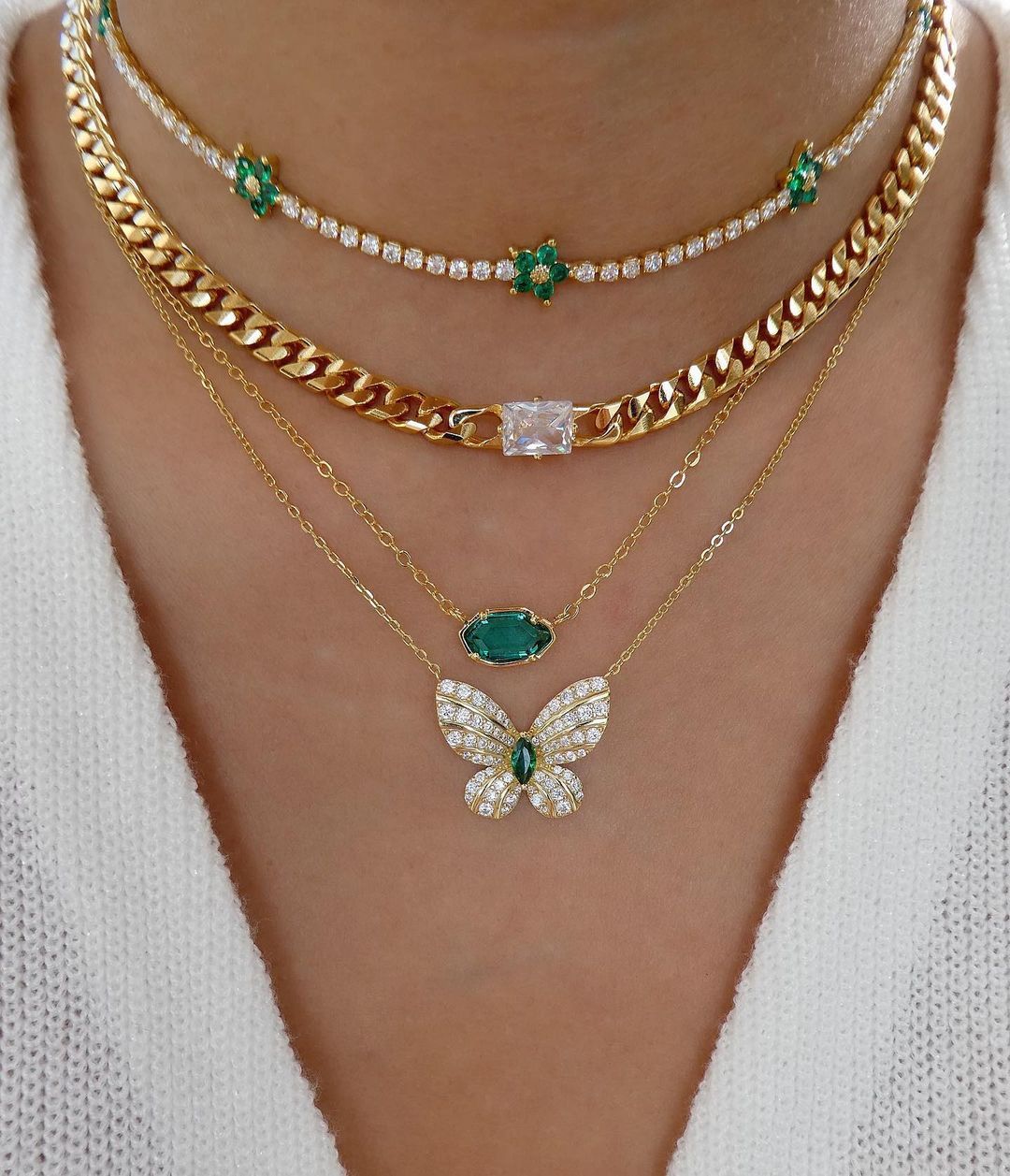 Retro Flower Copper Flowers Rhinestones Pendant Necklace 1 Piece