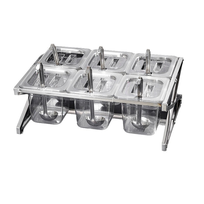 Caja de acrílico pequeña tienda de té de leche transparente engrosada caja cuadrada de perla de batata caja de almacenamiento de condimentos comerciales al por mayor