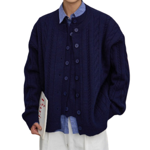 Explosiones transfronterizas de tamaño grande falso de dos piezas de camisetas de punto de torsión suéter cardigán hombre chaqueta vieja fábrica de viento de dinero al por mayor