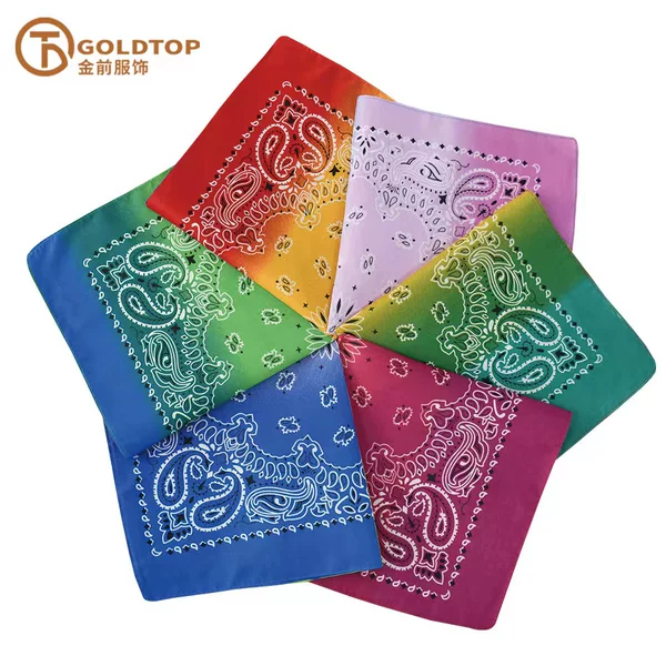 Punk hiphop American gradient amoeba double cashew polyester bandana wholesale bandana Paisley square towel