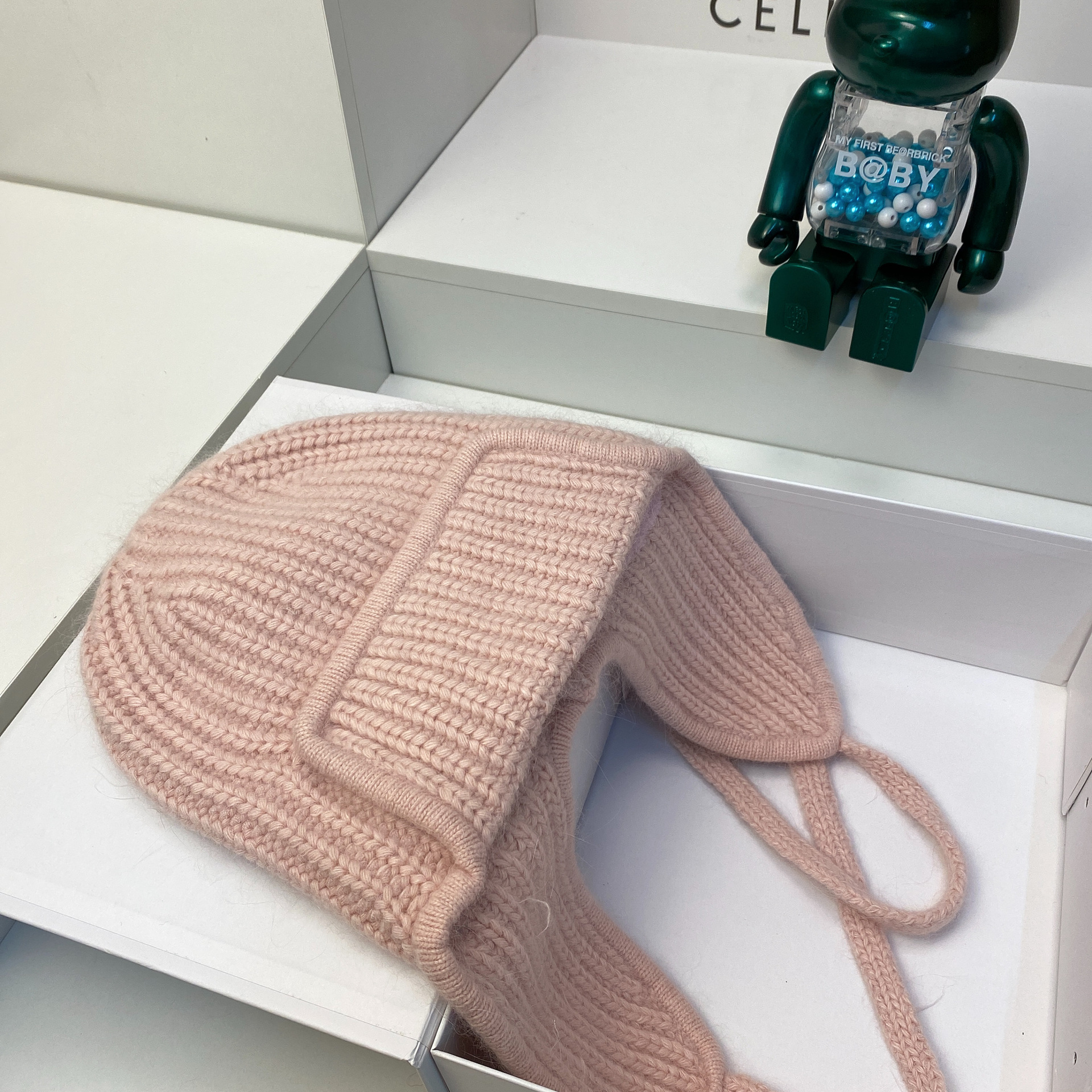 Russischer Samt, verdicktes Kaninchenhaar, gestrickt für Wärme im Winter, Ohrenschutz, Gesichtsumhüllung, Wollmütze, modisch_voghion.com