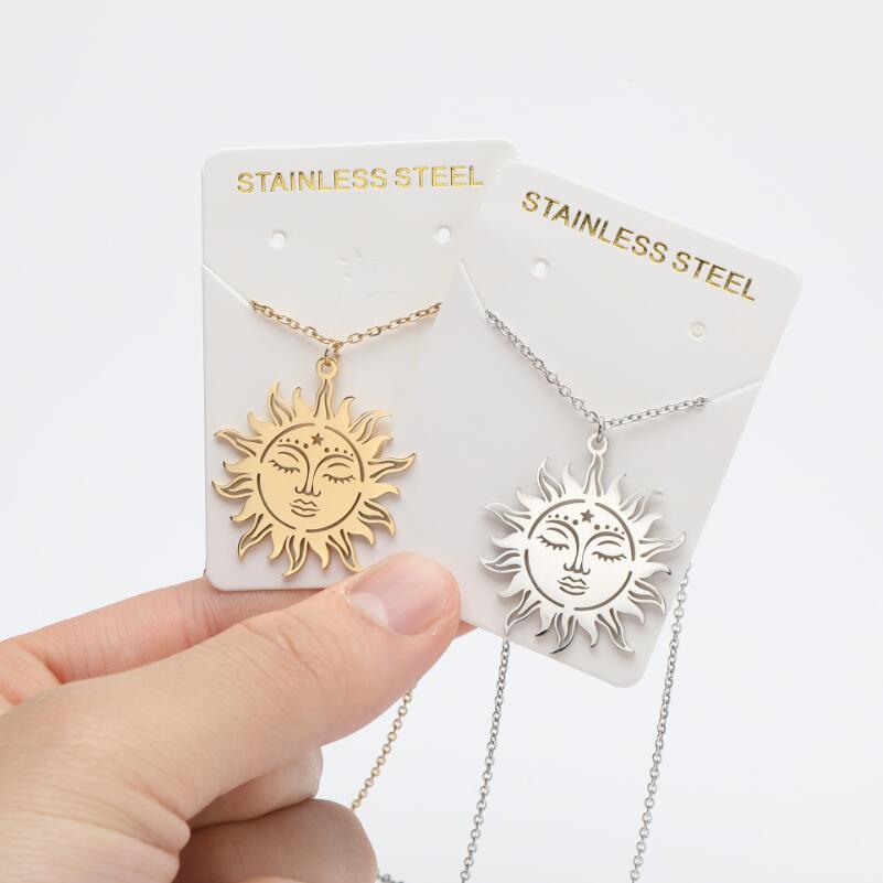1 Piece Fashion Sun Titanium Steel Plating Hollow Out Pendant Necklace_colorza_5