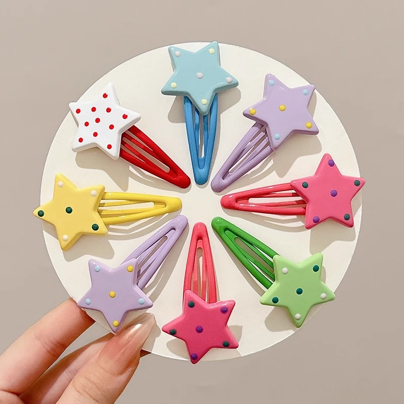 Nuevo clip de punto de onda de dopamina de color adorable cabello de niña frangeo clip lateral clip clip de cabello de estudiantes adornamiento para el cabello