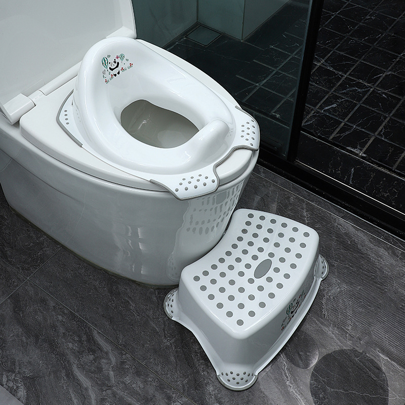 Children's Toilet Seat Household Toilet Seat Male and Female Baby Toilet Foot Stool Infant Cartoon Toilet Basin