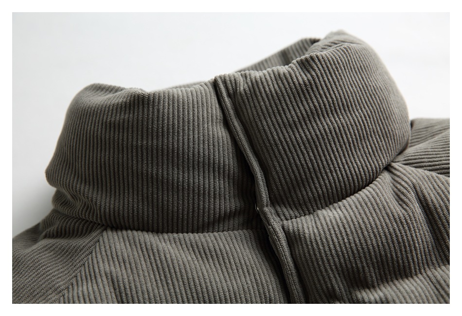 OIRTD winter nieuwe corduroy opstaande kraag voor zowel mannen als vrouwen, warme jas, dikke katoenen jas MY595_voghion.com