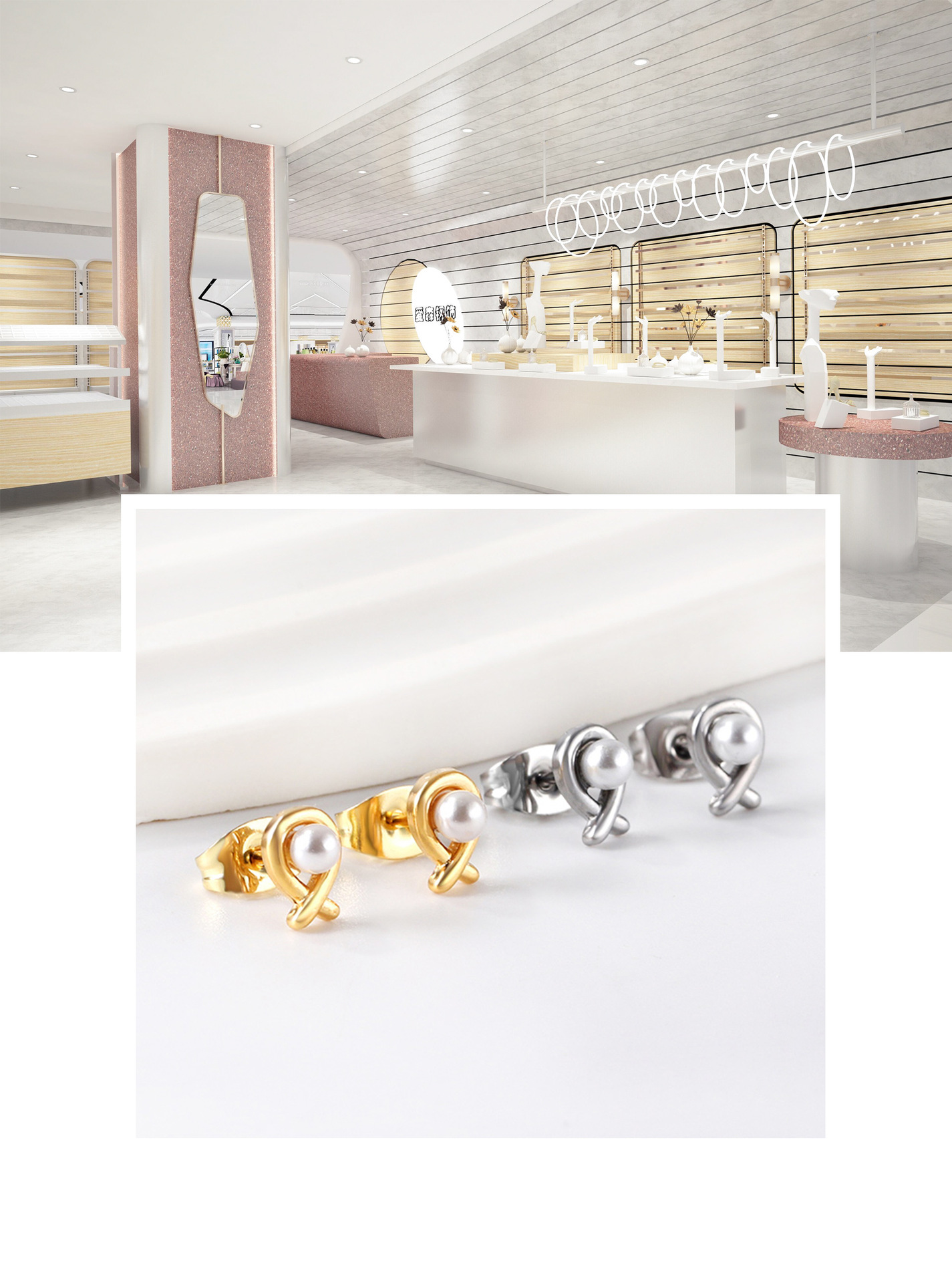 1 Par Estilo Simple Cascarón Enchapado Acero Inoxidable 304 Pendientes display picture 1