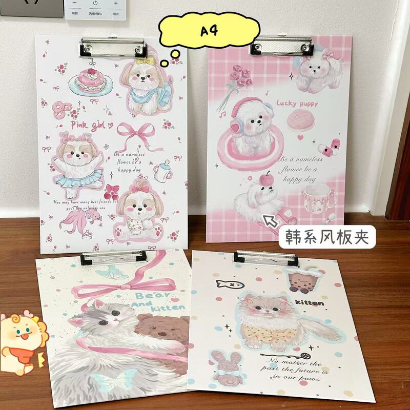 Ins Style Cartoon Cute Pet A4 Board Clip Student Creative Cute File Information Writing Splint Pad Test Paper Splint