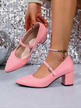 C 22395 Pointed Toe Mary Jane Shoes Women ��ͷ������Ь