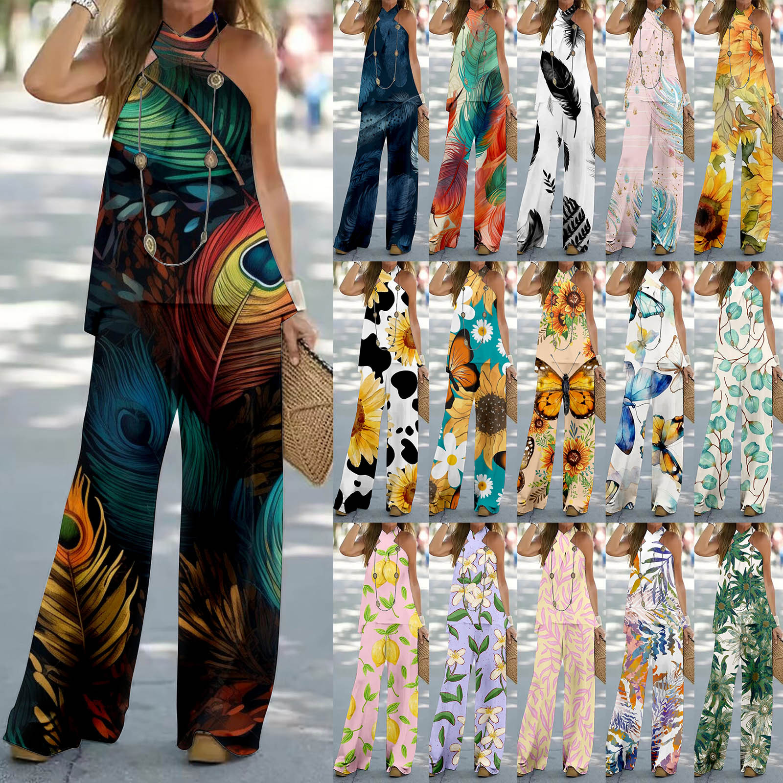 Daily Street Women's Elegant Color Block Spandex Polyester Printing Pants Sets Pants Sets display picture 2