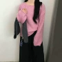 宽松秋冬新款撞色针织衫