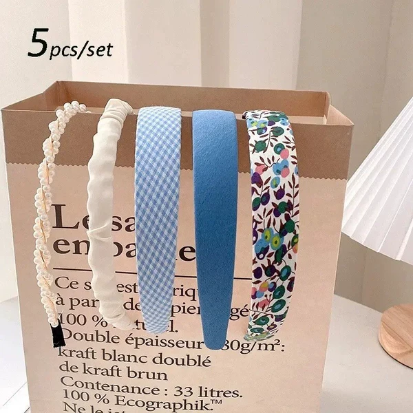 Blue headband, set, wide color palette