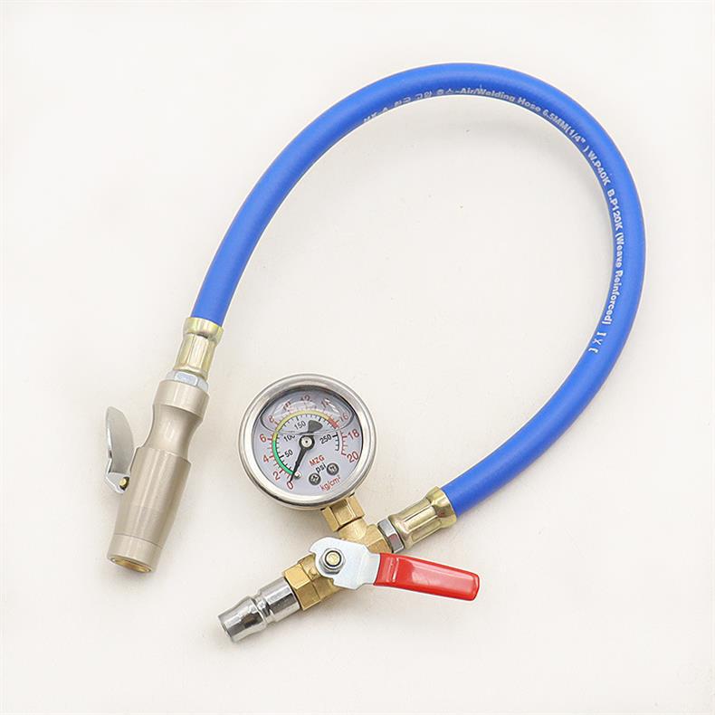 Fast-charging high-precision tire pressure gauge with inflator, car tire inflator, pressure measuring inflator, and inflating rod