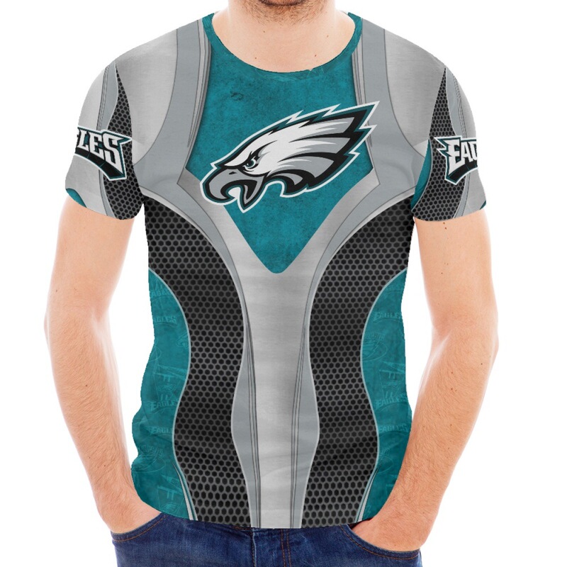 American rugby Philadelphia Eagle team super bowl full printed men's short sleeve independent station hot sale plus size 6XLT T-shirt
