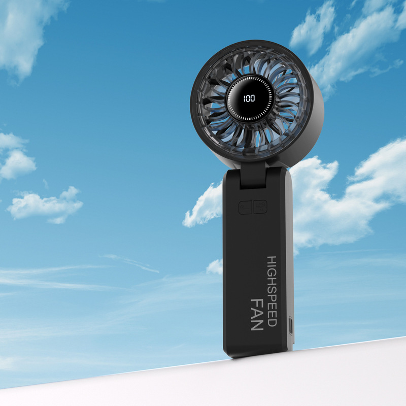 新型ハンドヘルド冷風扇、高速折りたたみ式電動ファン、ポータブルターボミニアイス冷風扇、屋外用ファン|undefined