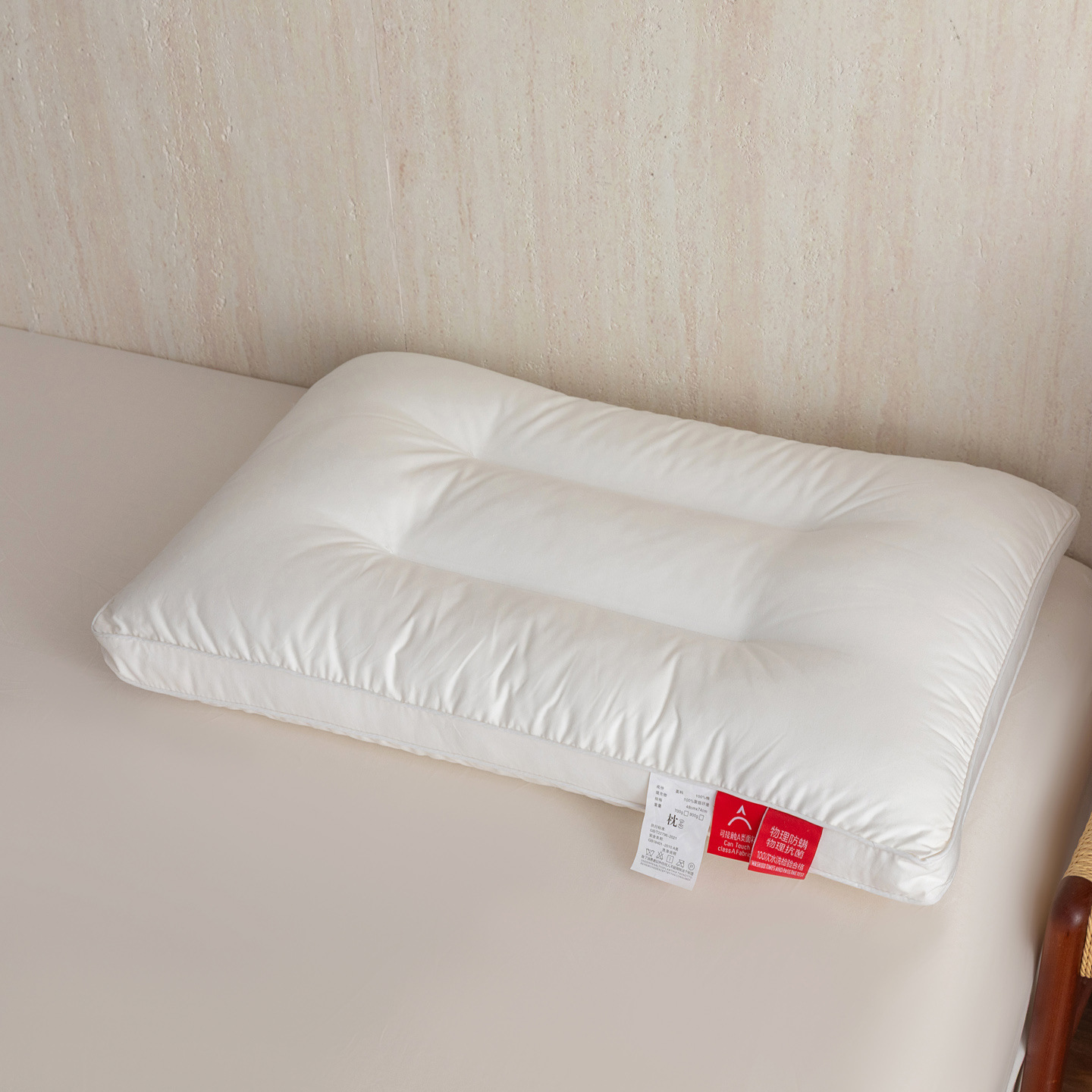Classe A almohada de algodón súper suave para bebés almohada de alojamiento japonés dormitorio alumno tres microfibra blanca