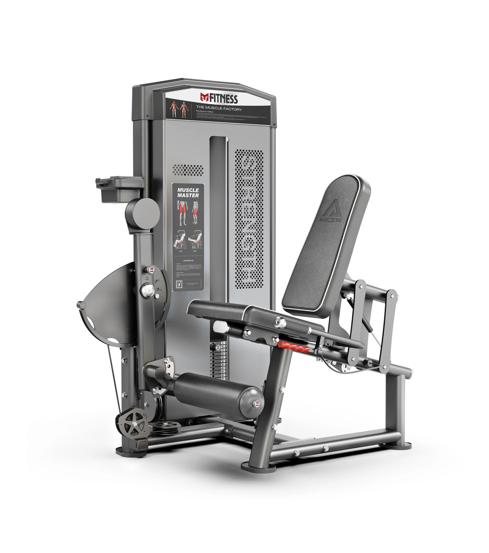 gimnasio comercial sentado pierna flexión y extensión entrenador músculo de pierna flexión