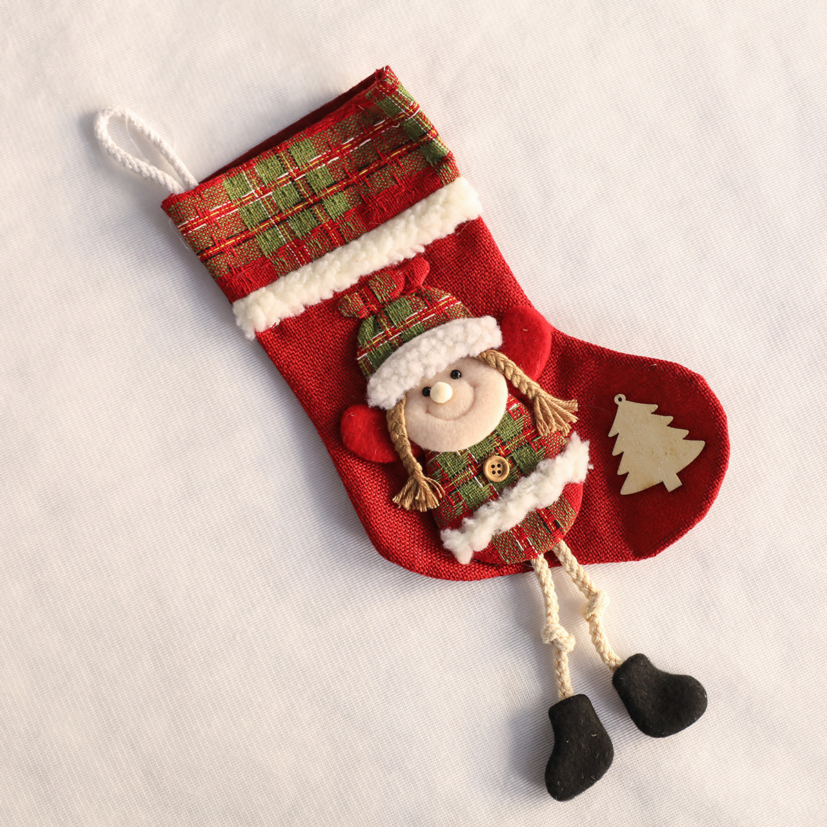 [Selección exclusiva] decoraciones de Navidad Santa colgante colgante de peluche calcetines de Navidad string colgante árbol de Navidad