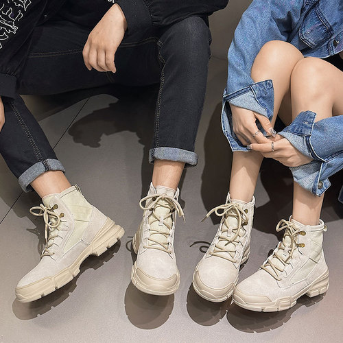 Canvas shoes  new fashion women's boots winter high-top couple's short boots British style casual Martin boots men's shoes