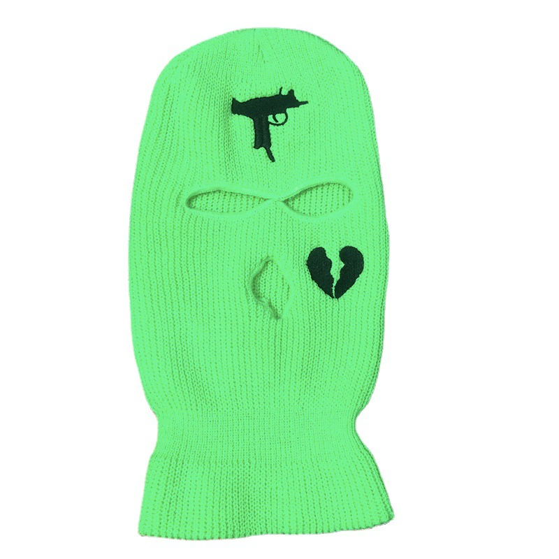 跨境电子商务, вышитая акриловая трикотажная шляпа с тремя дырками, ski mask, оптовая продажа, тёплая зима