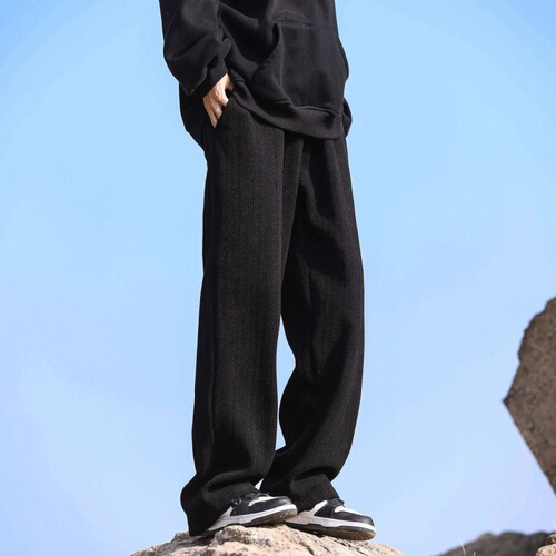 Designer-embossed casual pants for men, suitable for spring and autumn, American high street style, loose and flowing, versatile youth sports pants