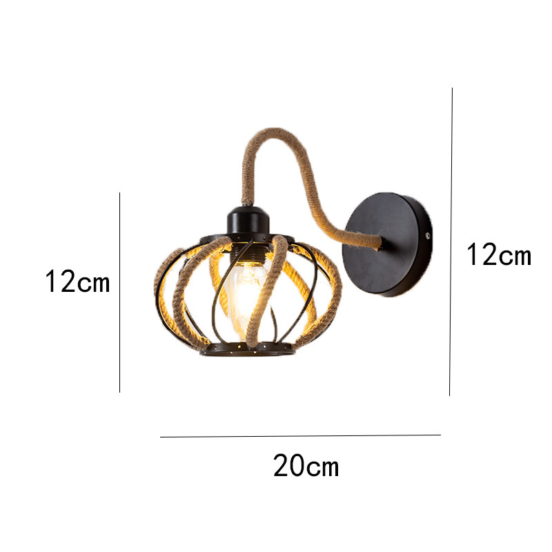 Araña de cuerda de cáñamo tejida transfronteriza, sala de estar retro americana, dormitorio, casa de familia, comedor, lámpara creativa simple