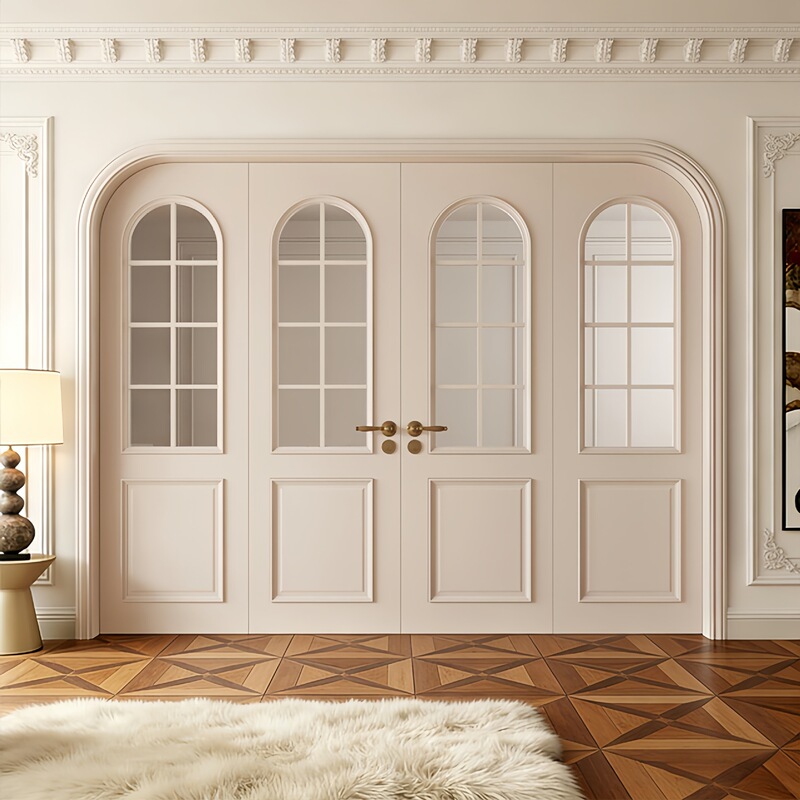 Cross-Border Solid Wood Lacquered Doors with Four Panels, Fixed on Both Sides, with Two Opening Sections in the Middle, Four-Panel Sliding Doors for Balcony and Kitchen Partition Cross-Border Solid Wood Lacquered Doors with Four Panels, Fixed on Both Sides, with Two Opening Sections in the Middle, Four-Panel Sliding Doors for Balcony and Kitchen Partition