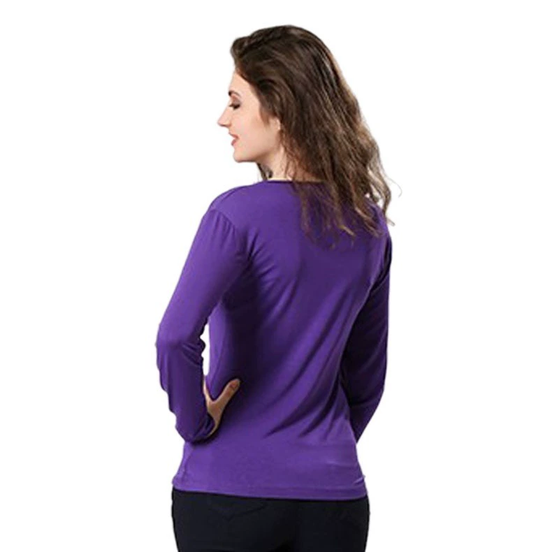Thermal underwear with a round collar, base keep warm comfortable long-sleeve, plus size