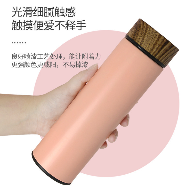 Nuevo taza de madera 304 acero inoxidable regalo de negocios taza de agua creativa portátil taza de menú LOGO negro