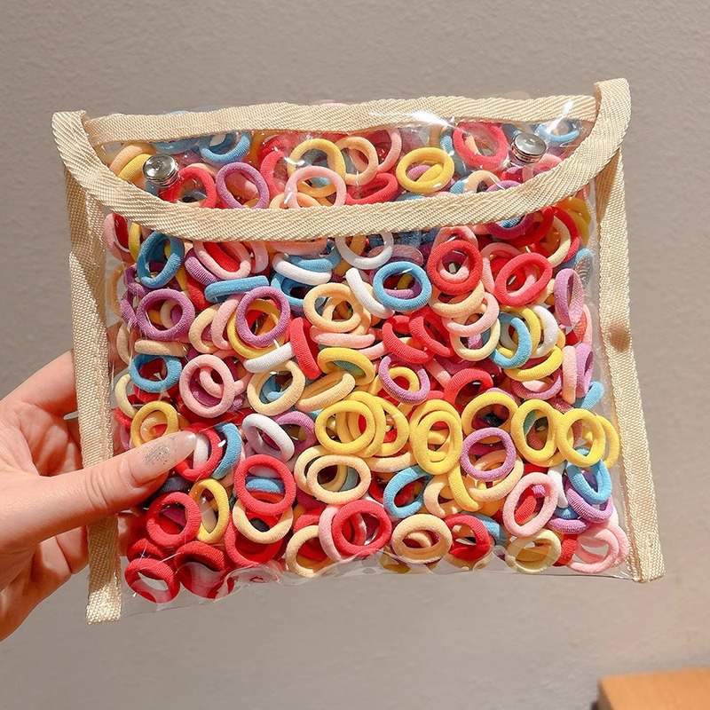 Anillo de pelo de pulgar colorido para niños niñas atadas cabello de correa de alta elasticidad bebé no lastimar cabello de cabello
