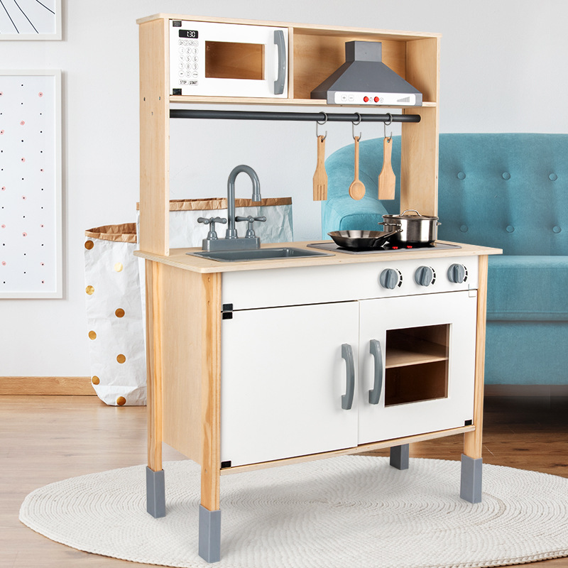 NUNUKIDS Estilo nórdico Juego de juguetes de cocina para niños Juego de cocina para niñas Cocinar y cocinar Simulación de utensilios de cocina Casa de muñecas