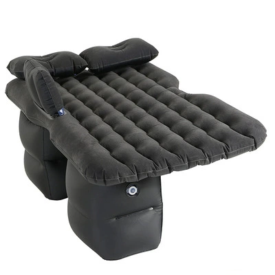 Vehicle-mounted inflatable bed: Bed Outdoor Travel Flocked Mattress - wave-pattern-flocking-double-pier-black