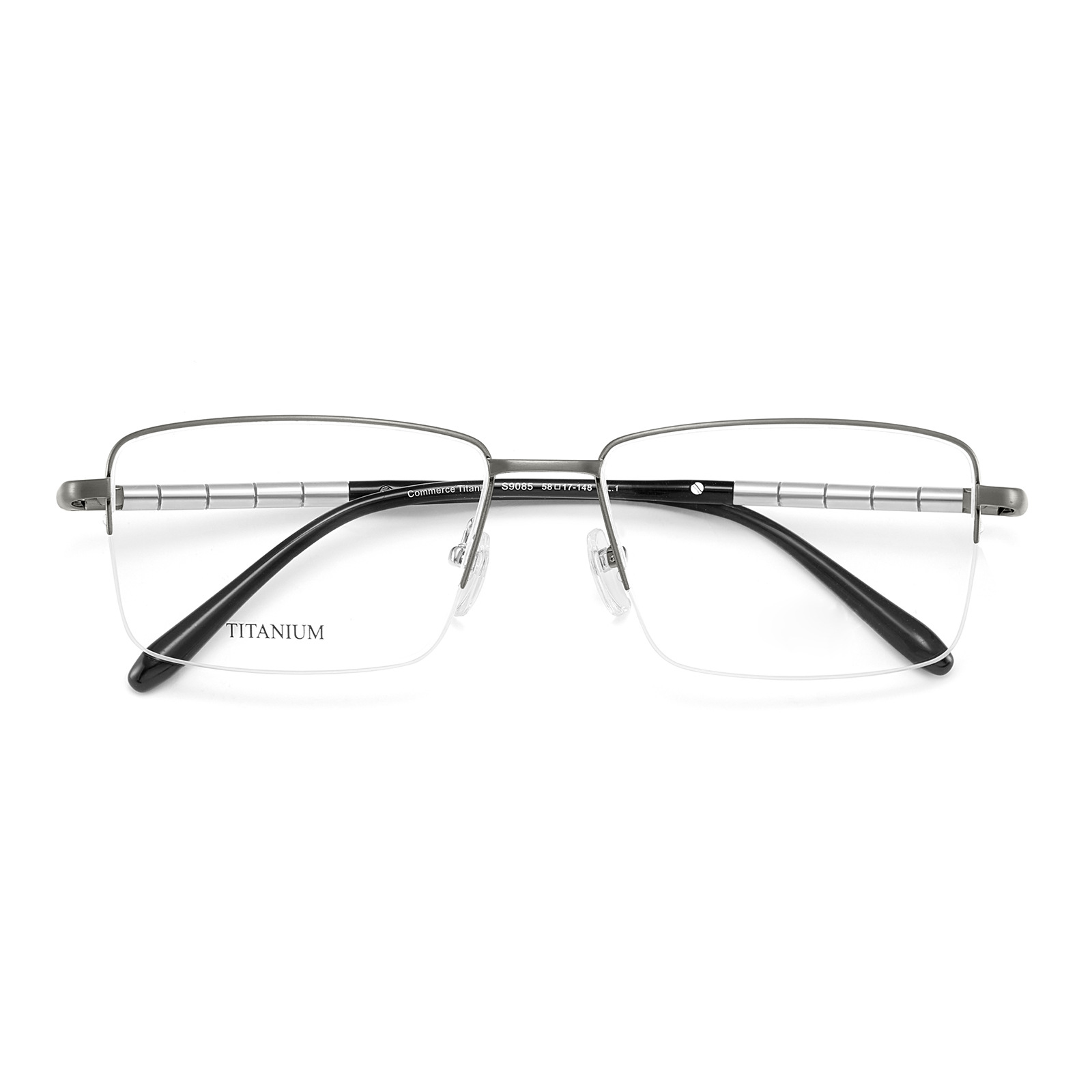 Lujo ligero de lujo de lujo de trabajo hombre puro titanio gafas de marco elástico gafas de titanio anti-deformación se puede asignar grados Danyang lote