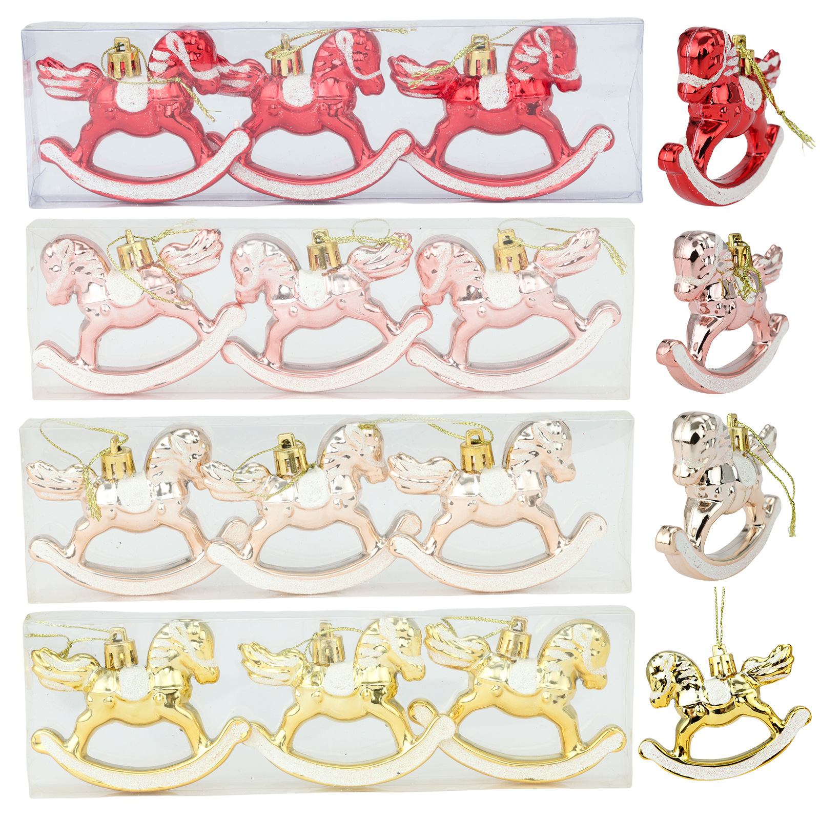 Jul trojansk häst Juldekoration ljusmålad plast galvaniserad julgranshänge julklapp_voghion.com