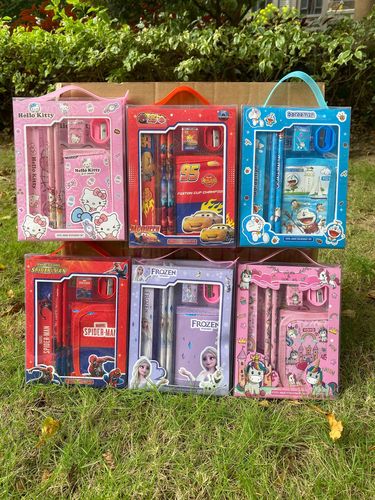 8006 Coin Purse Primary School Pencil Stationery Set Gift Box Cartoon School Supplies Student Day Gift Wholesale