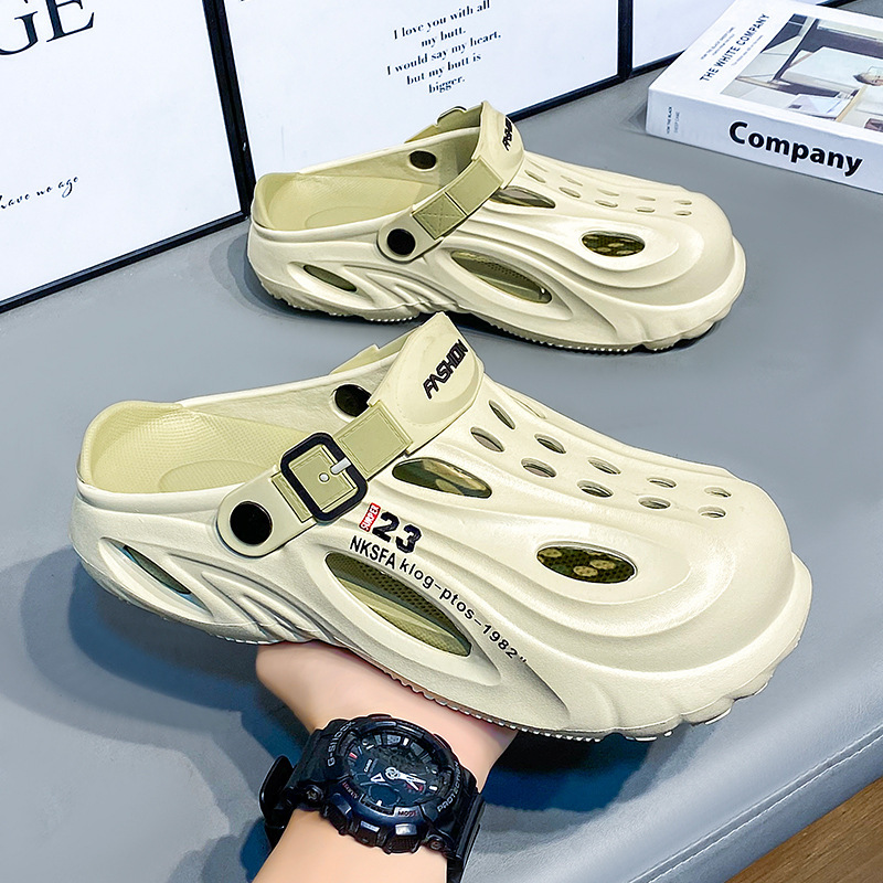 Zapatos Dongdong para hombre 2024 nuevo verano para usar sandalias antideslizantes al aire libre aumentando la altura de la base deportiva de conducción zapatillas de cabeza