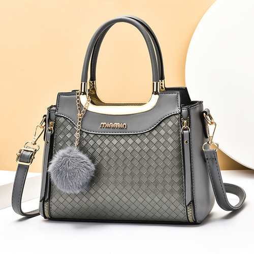  new Korean style large-capacity women's bag, fashionable and simple one-shoulder crossbody bag, middle-aged mother bag, plaid temperament bag