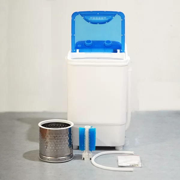 Home semi-automatic mini washing machine can brush shoes blue