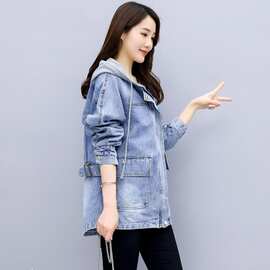 2025中长款收腰显瘦气质牛仔风衣女春秋秦宽休闲感外套图片色